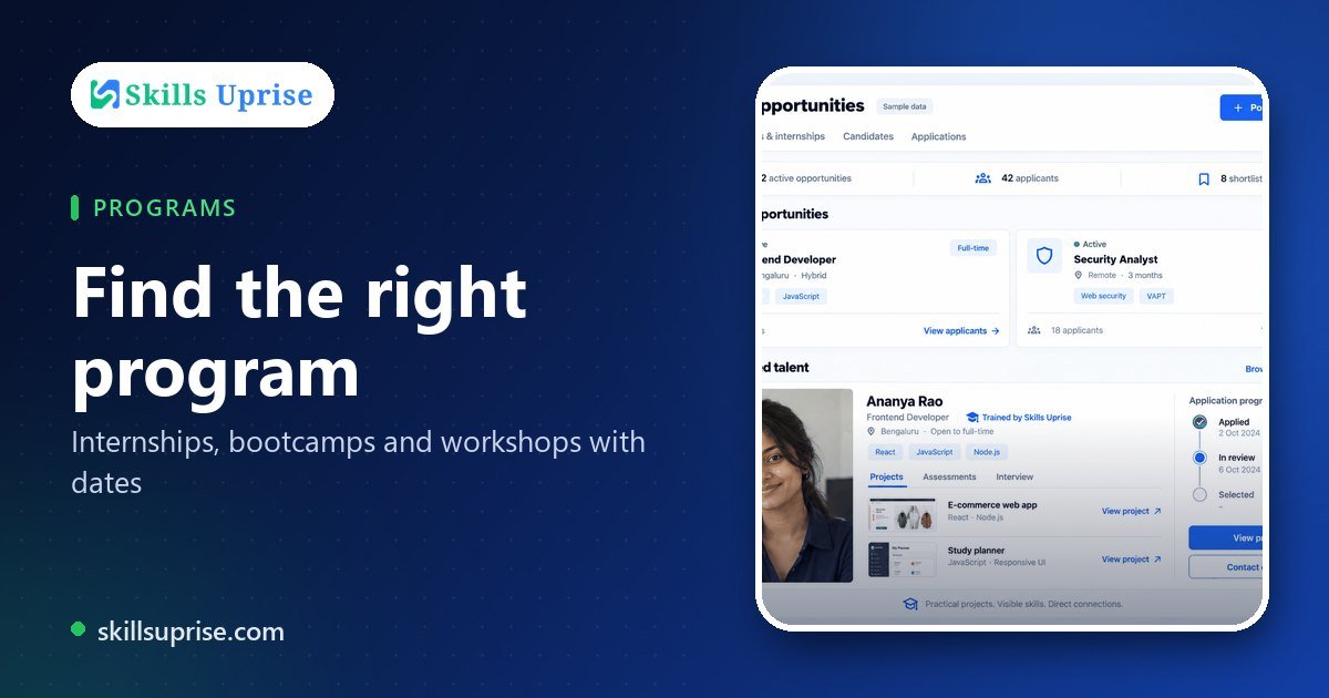 Find the right program | Skills Uprise